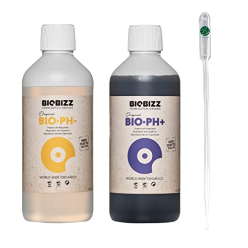 BioBizz Bio Down + Bio Up je 500 ml PH- PH+ Senker Heber Biologisch Dünger Regulierung + Pipette von IVORYS-GARDEN