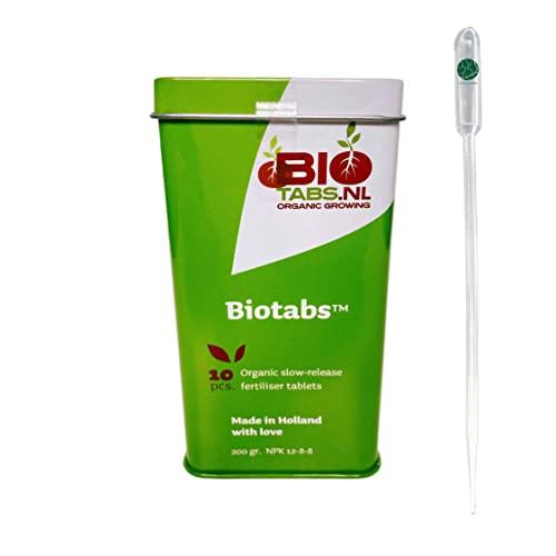 BioTabs Fertiliser Tablets 10 Stück Biologischer Dünger Wachstum + Pipette von IVORYS-GARDEN