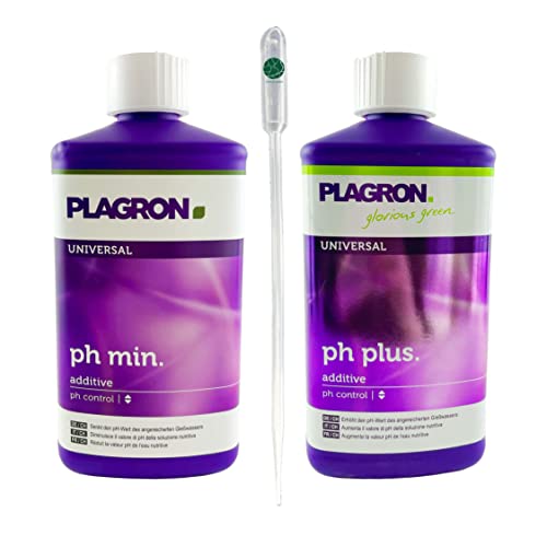 Plagron PH- Minus PH+ Plus Flüssig Senker Heber Test Pool (2 x 1 Liter Set) von IVORYS-GARDEN