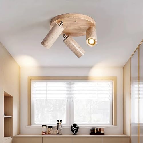Holz Deckenleuchte Deckenspot Retro Rustikal E27 3 Flammig Vintage Deckenlampe Design Leuchte für Flur Korridor Wohnzimmer Esszimmer Diele Spots Lampe Deckenstrahler Inkl Warmweiß LED-Glühbirne (A) Holz Deckenleuchte Deckenspot Retro Rustikal E27 3 Flammig Vintage Deckenlampe Design Leuchte für Flur Korridor Wohnzimmer Esszimmer Diele Spots Lampe Deckenstrahler Inkl Warmweiß LED-Glühbirne (A) von IWANTDO