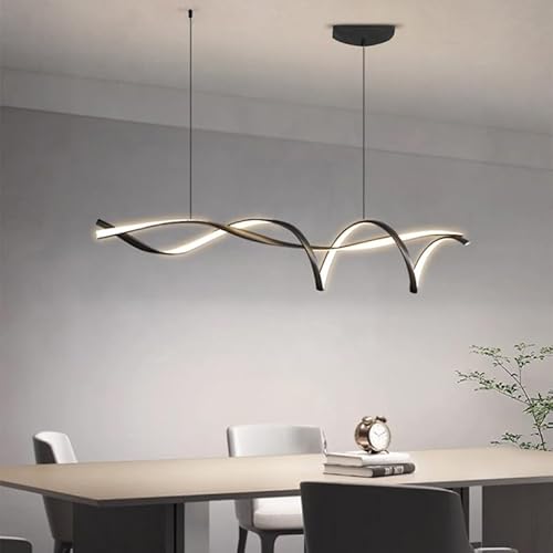 IWANTDO Esszimmer Lampe LED Pendelleuchte Dimmbar Hängelampe mit Fernbedienung Kronleuchter für Wohnzimmer Esstisch Küche Bar Hängeleuchte BD394 Modern Schwarz Beleuchtung von IWANTDO