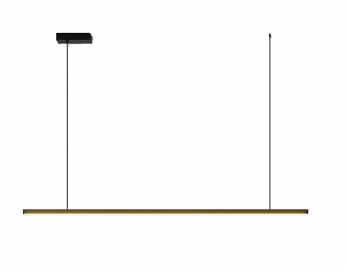 IWANTDO LED Pendelleuchte Esstisch Hängeleuchte Modern Design for Esszimmer Büro Shop Küche Bar Hängelampe Schwarz Höhenverstellbar Wohnzimmer Lampe (3000K Warm Licht, L150cm) von IWANTDO