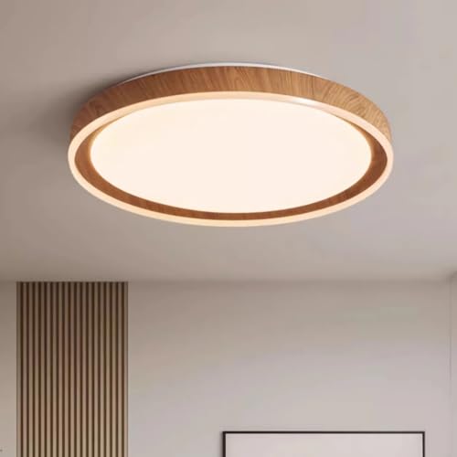 LED Deckenleuchte Schlafzimmer Lampe Wohnzimmer Leuchte Dimmbar mit Fernbedienung 3000-6000K Modern Minimalistisch Rund Deckenlampe für Esszimmer Wohnung Lobby Weiß Acryl Schirm (Walnussfarbe, 40cm) LED Deckenleuchte Schlafzimmer Lampe Wohnzimmer Leuchte Dimmbar mit Fernbedienung 3000-6000K Modern Minimalistisch Rund Deckenlampe für Esszimmer Wohnung Lobby Weiß Acryl Schirm (Walnussfarbe, 40cm) von IWANTDO