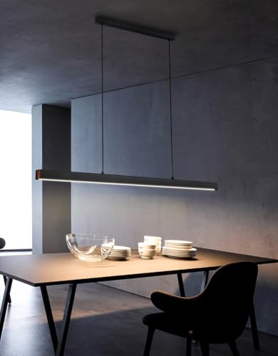 IWANTDO LED Pendelleuchte Dimmbar mit Fernbedienung Esszimmer Leuchte Esstisch Lampe Modern Hängeleuchte Länge Rechteckform Design Schwarz Hängelampe Büro Shop Arbeitszimmer Kronleuchter (L100cm) IWANTDO LED Pendelleuchte Dimmbar mit Fernbedienung Esszimmer Leuchte Esstisch Lampe Modern Hängeleuchte Länge Rechteckform Design Schwarz Hängelampe Büro Shop Arbeitszimmer Kronleuchter (L100cm) von IWANTDO