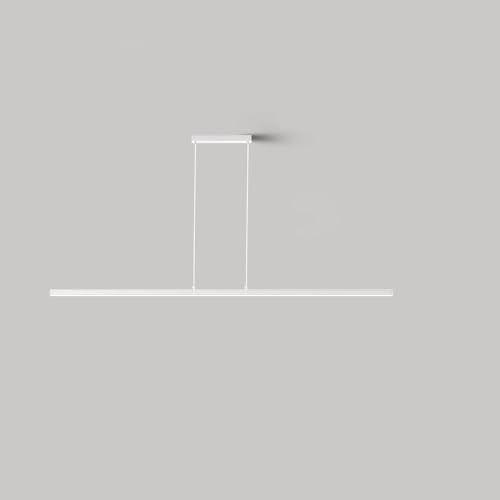 Pendelleuchte Modern Dimmbar LED Hängeleuchte Lineare Kochinsel Hängend Esszimmer Lampe Fernbedienung Kronleuchter für Wohnzimmer Esstisch Bar Büro Leuchte Höhenverstellbar Hängelampe (Weiß, 150cm) von IWANTDO