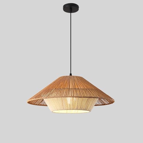 Retro Kronleuchter 50cm Pendelleuchte E27 1 Flammig Hängeleuchte Esszimmer Lampe Vintage Rustikal Hängelampe für Wohnzimmer Kochinsel 120cm Höhenverstellbar Leuchte Hanfseil Schirm Ohne Lichtquelle Retro Kronleuchter 50cm Pendelleuchte E27 1 Flammig Hängeleuchte Esszimmer Lampe Vintage Rustikal Hängelampe für Wohnzimmer Kochinsel 120cm Höhenverstellbar Leuchte Hanfseil Schirm Ohne Lichtquelle von IWANTDO