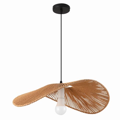 Retro Kronleuchter E27 Pendelleuchte 1 Flammig Hängeleuchte Esszimmer Lampe Vintage Rustikal Hängelampe für Wohnzimmer Kochinsel 120cm Höhenverstellbar Leuchte Hanfseil Schirm Ohne Lichtquelle (40cm) Retro Kronleuchter E27 Pendelleuchte 1 Flammig Hängeleuchte Esszimmer Lampe Vintage Rustikal Hängelampe für Wohnzimmer Kochinsel 120cm Höhenverstellbar Leuchte Hanfseil Schirm Ohne Lichtquelle (40cm) von IWANTDO