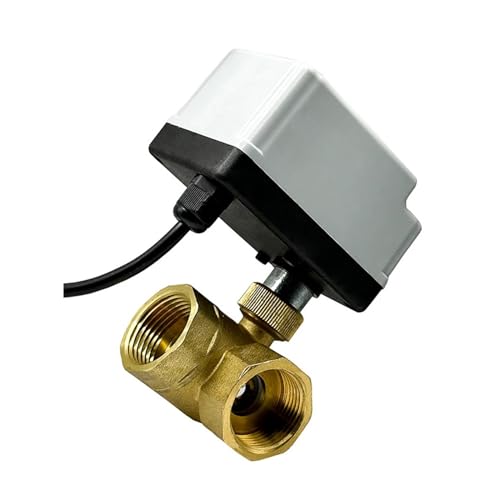 1/2" 3/4" 1" Zoll Dreiwege-Elektrokugelhahn Elektrischer Kugelhahn Messingkugelhahn Dreidraht-Zweiwegesteuerung mit manuellem Schalter(L Type-24vdc,34) von IWEBQSAP
