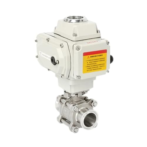 1/2" Zweiwege-Hochplattform-Kugelhahn Edelstahl Q911F-16P Kugelhahn mit drei Klemmhülsen 110VAC 220VAC 12VDC 24VDC(110VAC) von IWEBQSAP