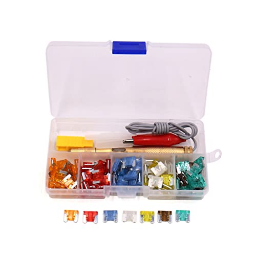 100 Stücke 5A-30A Auto Auto Lkw Low Mini Blade Typ Sicherung Kit mit Clip Circuit Tester Stift von IWEBQSAP