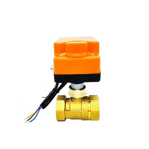 IWEBQSAP 1/2 "3/4" 1 "2" Messing-Kugelhahn mit Handschalter Dreileiter-Zweiwege-Stellantrieb 220 V 24 V 12 V(DC12V,2 Inch) von IWEBQSAP