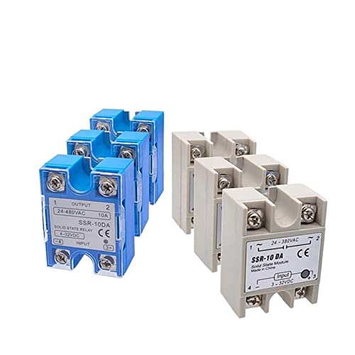 IWEBQSAP 1 Stück SSR-Einphasen-Halbleiterrelaismodul mit weißem oder blauem Gehäuse for die PID-Temperaturregelung DD DA SSR-25DA SSR-40DA SSR-40DD(100DD Blue) von IWEBQSAP