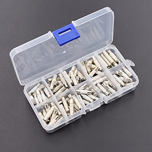 IWEBQSAP 100 Stück Keramik-Sicherungsset im langsam ausblasenden Gehäuse, 5 x 20 mm, T 1 A, 2 A, 3,15 A, 4 A, 5 A, 6 A, 8 A, 10 A, 12 A, 15 A/250 V, 5 x 20 Stück IWEBQSAP 100 Stück Keramik-Sicherungsset im langsam ausblasenden Gehäuse, 5 x 20 mm, T 1 A, 2 A, 3,15 A, 4 A, 5 A, 6 A, 8 A, 10 A, 12 A, 15 A/250 V, 5 x 20 Stück von IWEBQSAP