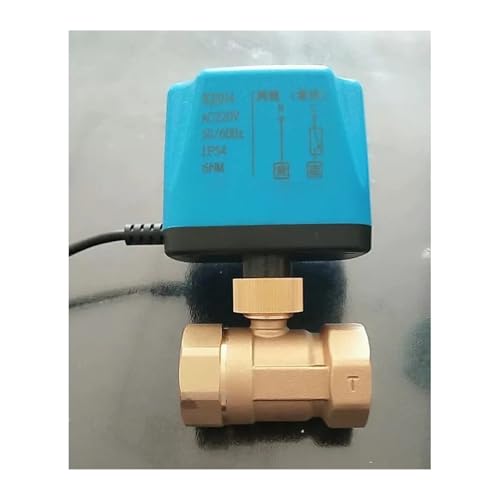 IWEBQSAP 12 V 24 V / 220 V motorisierter Kugelhahn, 2-Wege/3-Wege, 2-Draht, elektrischer Kugelhahn-Antriebsregler aus Messing, normal geöffnet/normal geschlossen(Dc12v 24v-Two-Way,DN20) von IWEBQSAP
