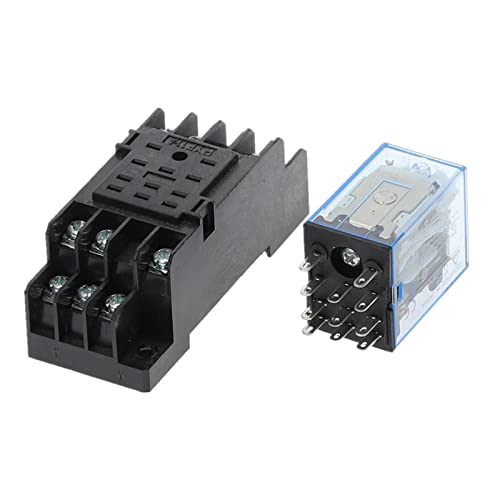 IWEBQSAP 50set MY3 HH53P MY3NJ Micro Mini Spule Power Relais 11pin 3NO 3NC LED Lampe 5A AC 110V 220V mit Sockel 12V 24V(AC 36V) von IWEBQSAP