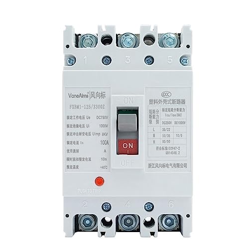 IWEBQSAP DC MCCB Leistungsschalter 3P 100A 80A 63A 40A DC750V Überlastschutzschalter Batterie Solar PV Hochstromschutz(100A) von IWEBQSAP