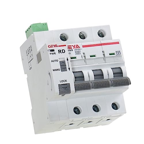IWEBQSAP DIN-Schiene GYM9 3P MCB mit automatischer Wiedereinschaltung, automatischer Reset-Leistungsschalter, Smart Home MCB, automatische Wiedereinschaltung(3PMCB63A,GRD9M-R-DC12V-AUTO) von IWEBQSAP