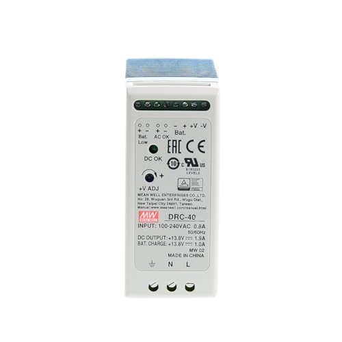 IWEBQSAP DRC 180W Schaltnetzteil DRC-180A Dual-Ausgang AC-DC DIN-Schiene USV Netzteil Treiber Konverter Transformator for Sicherheitssysteme Alarmsysteme etc(DRC-40A) von IWEBQSAP