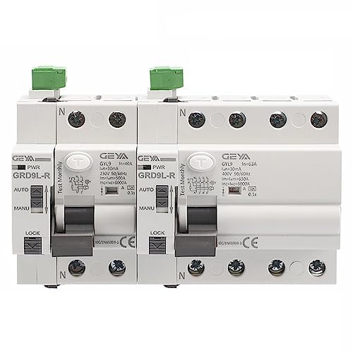 IWEBQSAP GRD9L-R Automatischer Wiedereinschaltautomatik mit RCCB RCD ELCB 40A 63A 30mA 100mA 300mA Sicherheitsschalter vom Typ A(A Type-4P-40A-100mA) von IWEBQSAP