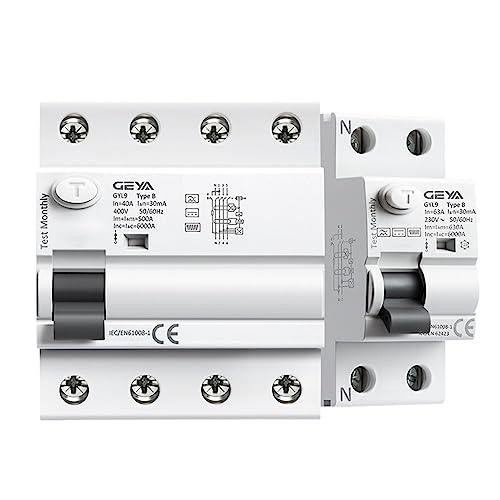 IWEBQSAP GYL9 Magnetischer FI-Schutzschalter vom Typ B, Fehlerstromschutzschalter DC ELCB 2P 4P 40A 63A 30mA 100mA 300mA Typ B RCD-Leckage 6KA(40A 30mA,2 Pole) von IWEBQSAP