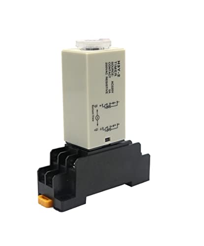 IWEBQSAP H3Y-2 AC110V 220V 380V DC12V 24V mit Sockel Einschaltverzögerung Drehknopf DPDT 0-60Min Timer Zeitrelais 50 Stück(0-5 Seconds,DC 12V) von IWEBQSAP