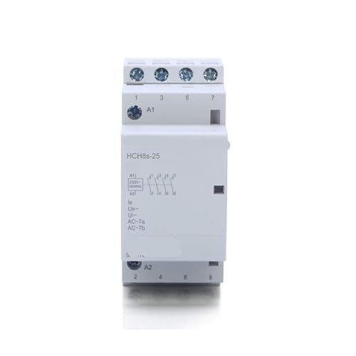 IWEBQSAP HCH8s-25A Modulares AC-Schütz 4P 16A 20A 25A 4NO 4NC 50/60Hz 2NO2NC 24V 110V 220V Haushaltsschütz Anleitungstyp(4P 25A 3NO1NC AC230V) von IWEBQSAP