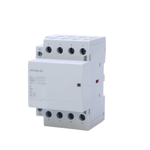 IWEBQSAP HCH8s-63 Modularschütz 50Hz 60Hz 4P 63A 4NO 4NC 2NO2NC 220V 110V 24V DC Haushaltsschütz Anleitungstyp(4P 63A 2NO2NC AC110V) von IWEBQSAP