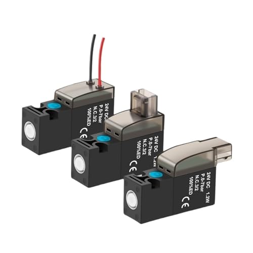IWEBQSAP Hochfrequenz-Miniatur-Magnetventil, 10 mm Luftventil, 30 Hz, Zwei-Positionen-Dreiwege-Steuerventil, 24 V, 12 V, 6 V, Vakuumventil(Manifold 7f) von IWEBQSAP