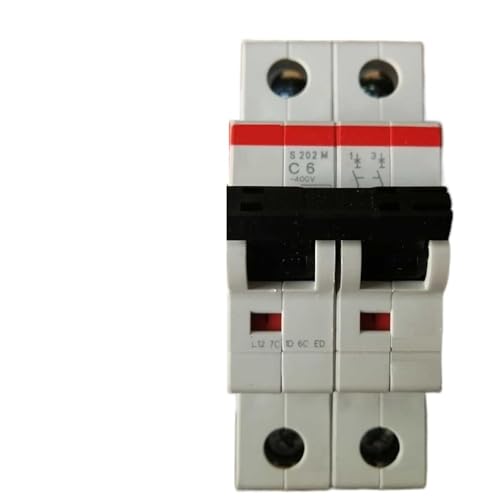 IWEBQSAP Leistungsschalter S202M, Miniatur-Leistungsschalter S202M, C-Serie, Typ 2P, S202M-C1, S202M-C6, S202M-C10, S202M-C16, S202M-C20, S202M-C32, S202M-C63, 1 Stück (1 A) von IWEBQSAP