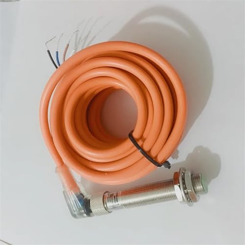 IWEBQSAP M12-Steckertyp Induktiver Sensor PNP NPN NO/NC Näherungsschalter DC 3/4-Draht 5 m Kabel Winkelstecker mit LED-Anzeige(Non Flush Type 4mm,PNP NO and NC) von IWEBQSAP