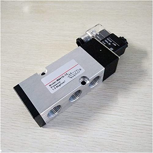 IWEBQSAP Magnetventil-Luftanschluss 1/2 Zoll 24 VDC 5-Wege-Pneumatikantriebe Elektrisches Steuerventil Nützlich(220 Volt) von IWEBQSAP