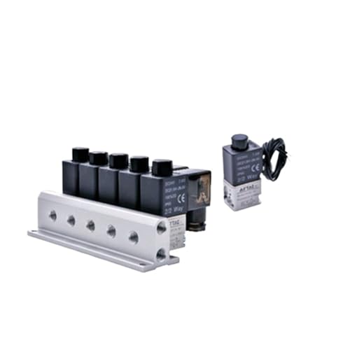 IWEBQSAP Magnetventilsatz Verteiler 3V2M Direktwirkendes pneumatisches Luftventil DC24V AC220V Normalerweise geöffnet(3v2m18f) von IWEBQSAP