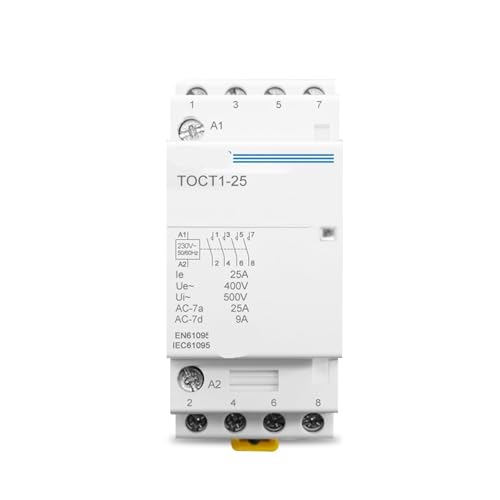 IWEBQSAP Modularer AC-Schutzschalter für den Hausgebrauch, 4P, 25A, 2NC, 2NO, 220 V/230 V, 50/60 Hz, für DIN-Schiene, 1 Stück (110 V, 4 NO) von IWEBQSAP
