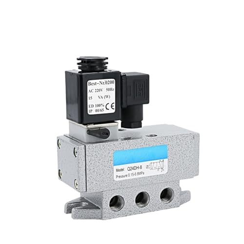 IWEBQSAP Pneumatisches Magnetventil Q24DH8 Zwei-Positionen-Vier-Wege-Q24D2H-15 Luftventil 220 V Magnetventil 24 V(Q24d2h 8,AC220V) von IWEBQSAP