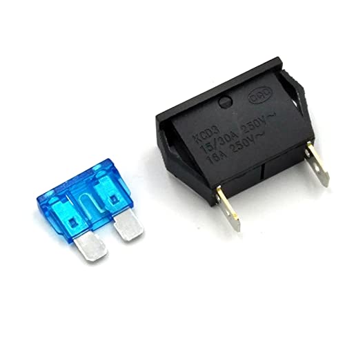 IWEBQSAP Sicherungen, 2 Stück / 5 Stück, 15/30 A, 250 V, 16 A, KCD3, 2-polig, Kfz-Sicherungshalter, mittelgroß, Schweißplatte, Sicherheitssitz (5 Stück) von IWEBQSAP