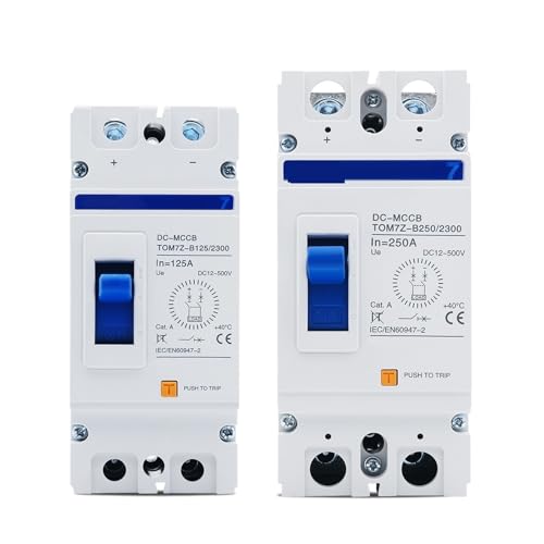 IWEBQSAP Solarbetriebener Schutzschalter mit geformtem Gehäuse, 2P DC, B-Kurve, 500 V DC, Überlastschutz für Photovoltaikanlagen, 1 Stück (100 A) von IWEBQSAP