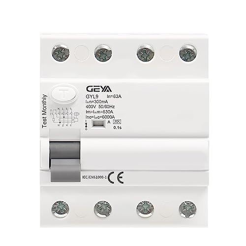 IWEBQSAP Typ A RCD Elektromagnetischer Fehlerstrom-Schutzschalter ELCB 3P+N 40A 63A ELCB Erkennen Sie pulsierenden Gleichstrom-Fehlerstrom(30mA,4P 40A) von IWEBQSAP
