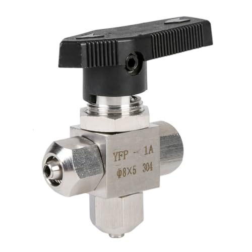 Kugelhahn 1PCS Kugelhahn 6mm 8mm 10mm 12mm Schnelldreh-Kugelhahn Gerader/Dreiwege-Kugelhahn aus Edelstahl 304(Three way ball valve 10mm*6.5) von IWEBQSAP