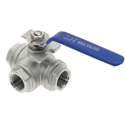 Kugelhahn 304 Edelstahl 3-Wege-Kugelhahn L Typ T Typ 1/4" 3/8" 1/2" 3/4" 1" DN8 DN10 DN15 DN20 DN25 BSP Innengewinde Ventil 1St(T Type,DN40) von IWEBQSAP