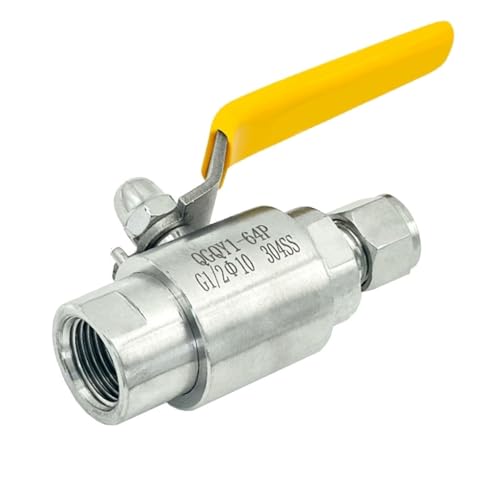 Kugelhahn 304 Edelstahl Innengewinde Ferrule Gasquelle Kugelhahn QGQY1-64P Hochdruckbeständiges Innengewinde Instrumentenventil 1St(316L,DN20 Ferrule10) von IWEBQSAP
