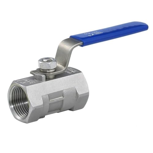 Kugelhahn Edelstahl einteiliger Kugelhahn 1/4”3/8" 3/4" 1" 1-1/4" 1-1/2" 2" Gewinde Leitungswasserrohr Ventilschalter DN15-DN50 1St(SS304,3/8 Inch) von IWEBQSAP
