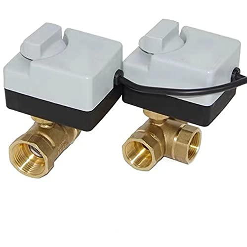 Messing motorisierter Kugelhahn 3Draht 2Control elektrischer Antrieb AC220V 3Wege/2Wege DN15 DN20 DN25 DN32 DN40 mit manuellem Schalter(3 Way,DN25) von IWEBQSAP