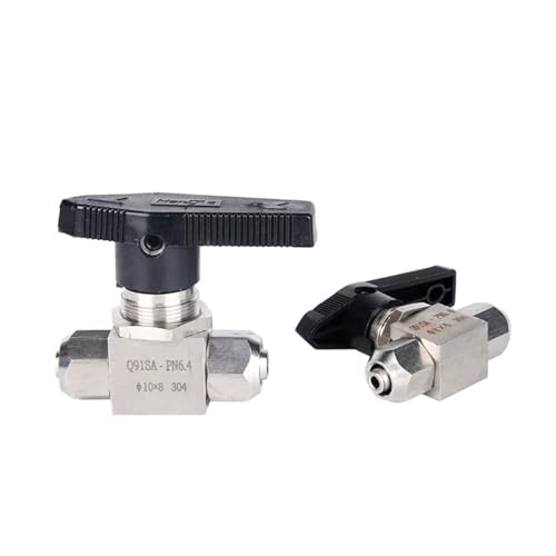 Schnellschraub-Kugelhahn aus Edelstahl 304, 4 mm, 6 mm, 8 mm, 10 mm, 12 mm, PU-Schlauchplattenventil, Schaltventil(4mm OD Tube) von IWEBQSAP