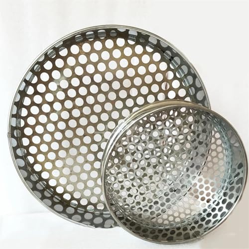 Lebensmittelfilter, rundes Lochsieb, 304 Edelstahl, 0,5–50 mm, für Küche, Lebensmittel, Bohnen, Sieb, Obst, Heidelbeere, Sieb (Lochdurchmesser 6 mm, 35 cm Durchmesser) von IWEIGN