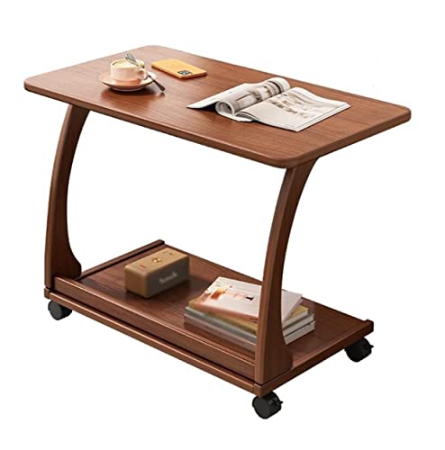 IWENZHKPA Couchtisch Wohnzimmertisch Beistelltisch Beweglicher Kleiner Tisch Mit Rad Couchtisch Wohnzimmer Quadratischer Ecktisch Teetisch Sofatisch Moderner(A,60 * 40 * 65cm) von IWENZHKPA