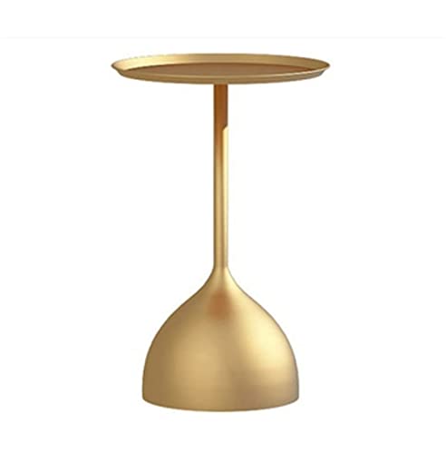 IWENZHKPA Couchtisch Wohnzimmertisch Kleiner Teetisch Wohnzimmer Sofa Beistelltisch Eisen Gold Kleiner Runder Tisch Ecktisch Sofatisch Moderner(B) von IWENZHKPA