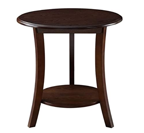 IWENZHKPA Couchtisch Wohnzimmertisch Runder Couchtisch Moderner Beistelltisch Mit Ablagefläche Beistelltisch Wartetisch Massivholz Teetisch Wohnzimmer Sofatisch Moderner(Black Walnut) von IWENZHKPA