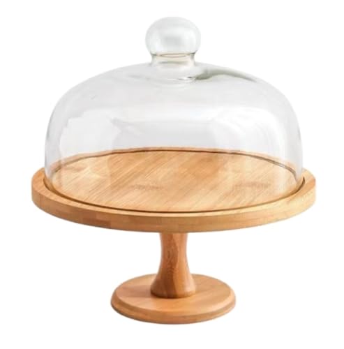 IWENZHKPA Desserts Gebäck Display Tortenständer Mit Glaskuppel, Hoher Tellerfuß Und Deckel, Salat Kuchenständer(11.5in) von IWENZHKPA