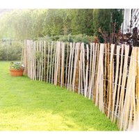 Iwerk - Staketenzaun Haselnuss 60 x 300 cm Haselnusszaun Rollenzaun Lattenzaun von IWERK