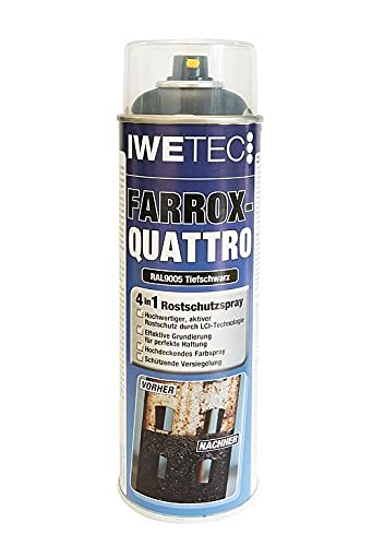 IWETEC Farrox Quattro Lackspray tiefschwarz Rostschutz 500 ml von IWETEC
